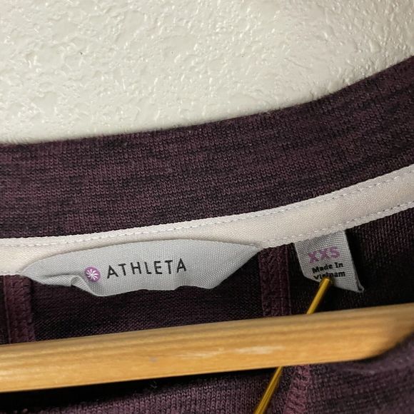 Athleta Womens XXS Purple Give It Your All Long Sleeve Drawstring Sweater Dress - Picture 2 of 5